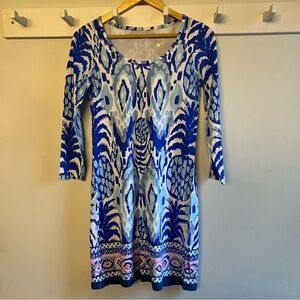 Lilly Pulitzer Blue and White Long Sleeve Dress